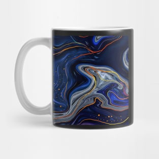 Golden Lines and Dark Bluish Marbling Inkscape Mug